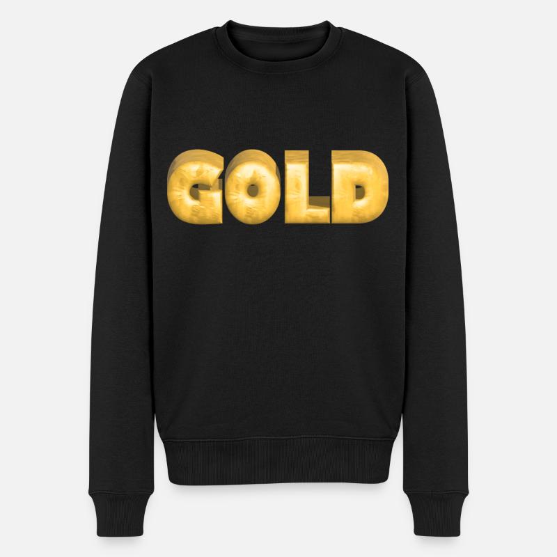 GOLD gold Gold Text Schrift Barren - Männer Premium Bio Pullover - Schwarz