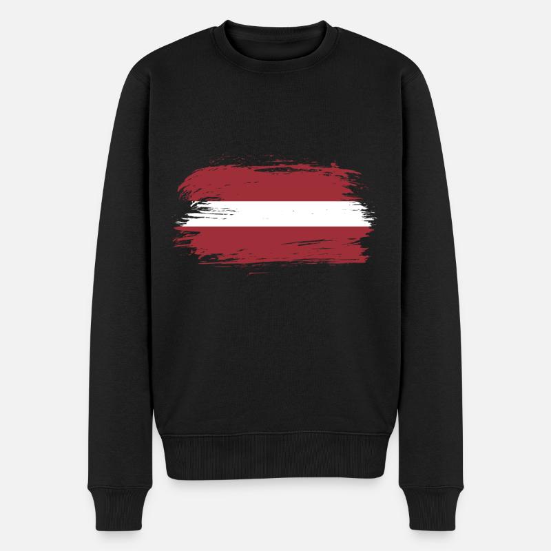 Lettland Flagge - Männer Premium Bio Pullover - Schwarz