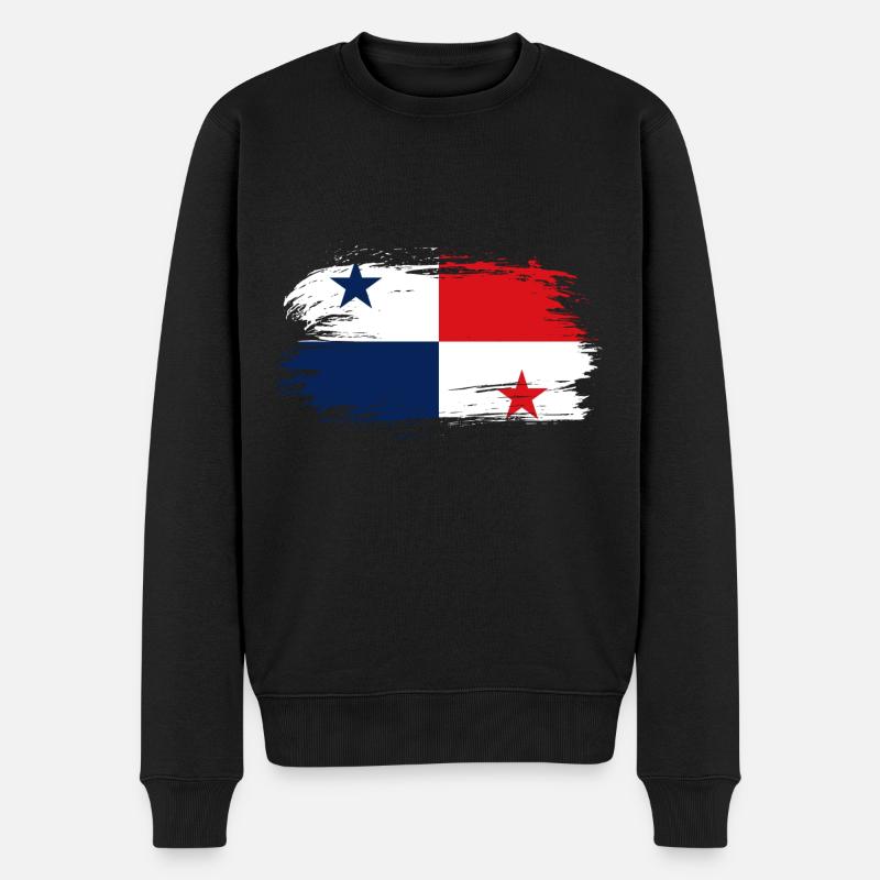 Drapeau panama - Pull Premium bio Homme - noir