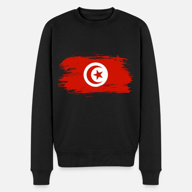 Tunesien Flagge Fahne - Männer Premium Bio Pullover - Schwarz