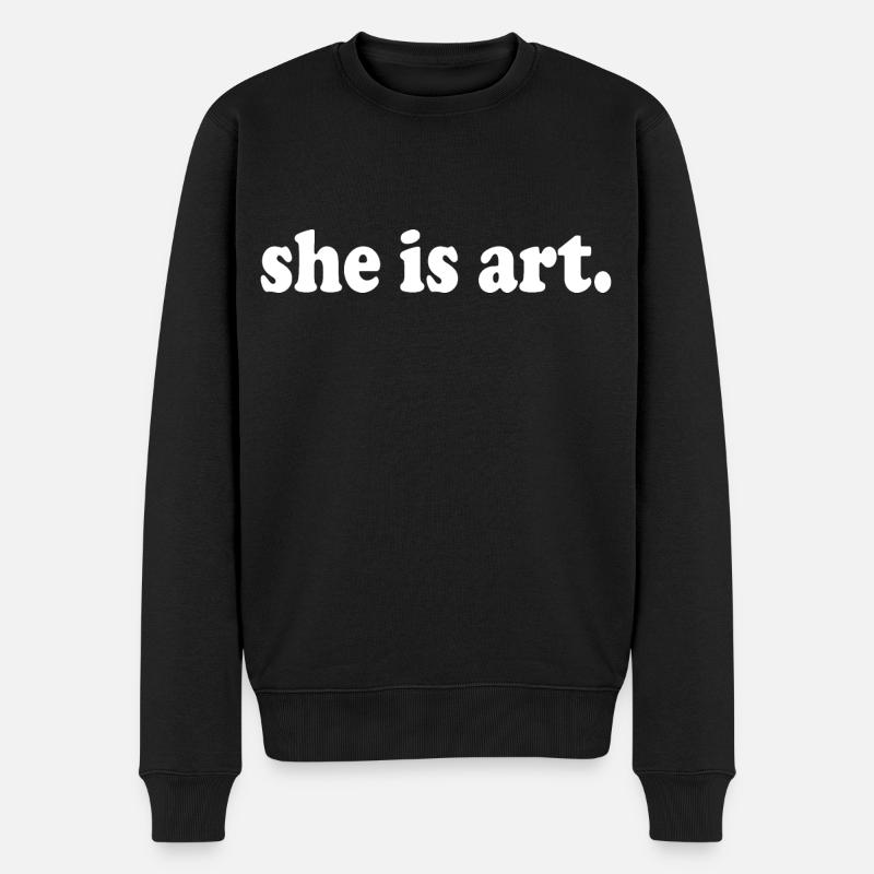 She is art - Pull Premium bio Homme - noir