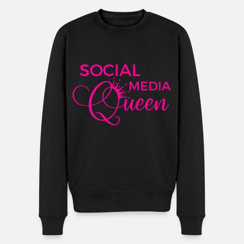 Social Media Queen - Männer Premium Bio Pullover - Schwarz