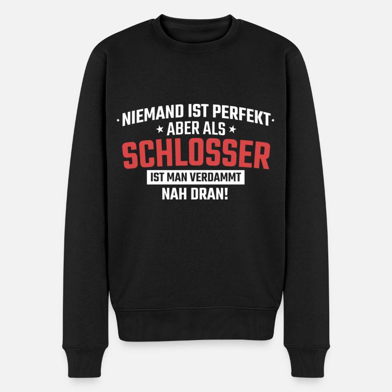 Schlosser - Männer Premium Bio Pullover - Schwarz