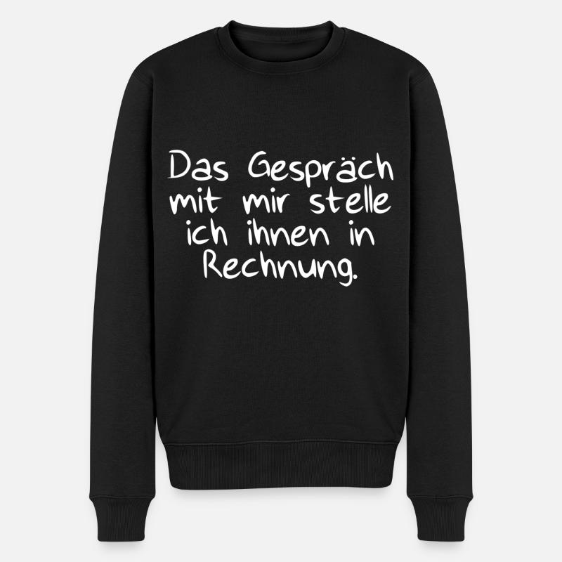 Das Gespräch mit Rechnung - Männer Premium Bio Pullover - Schwarz