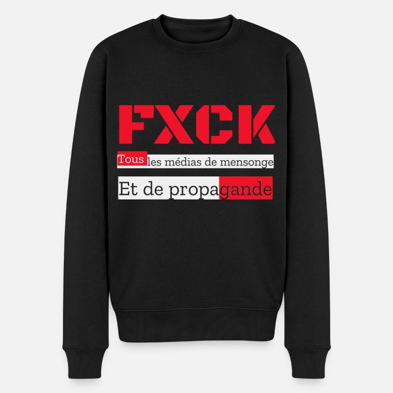 FXCK Les médias - Pull Premium bio Homme - noir