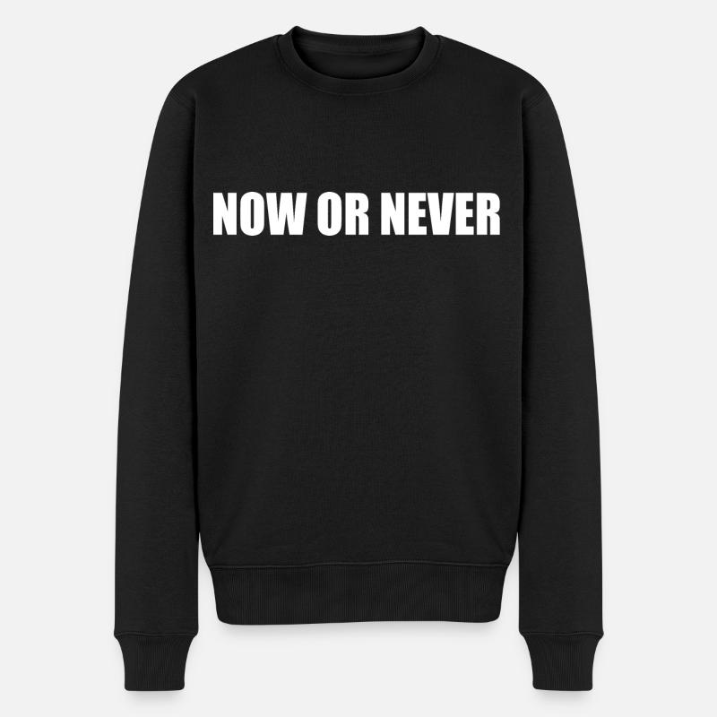 Now or never - Pull Premium bio Homme - noir