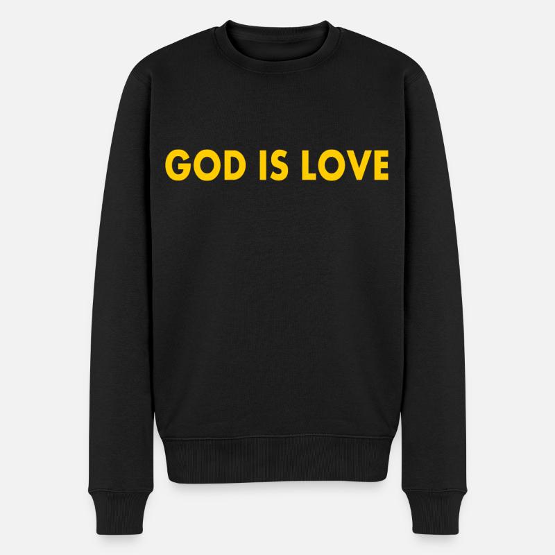 God is love - Pull Premium bio Homme - noir