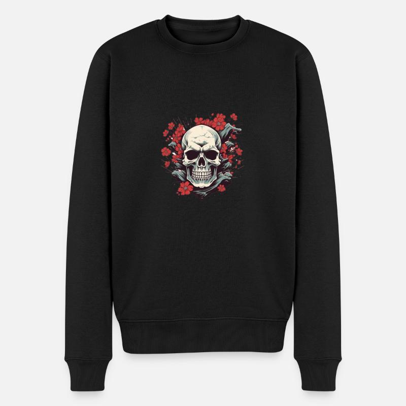 Skull Toenklopf Deisgn - Männer Premium Bio Pullover - Schwarz