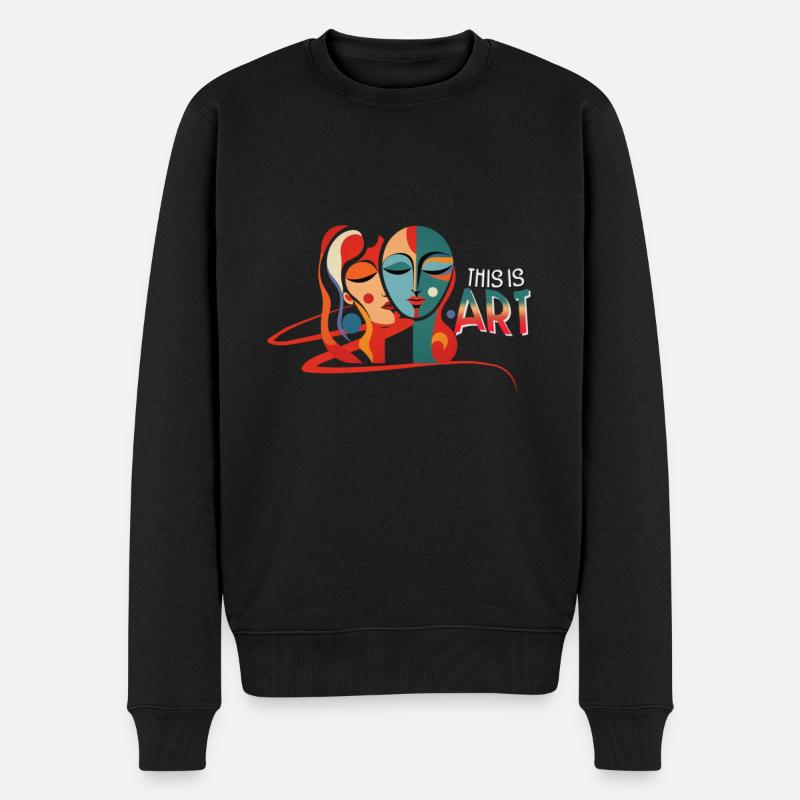 C’est Art Faces - Pull Premium bio Homme - noir