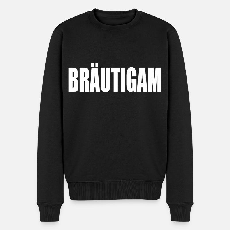 Bräutigam - Männer Premium Bio Pullover - Schwarz