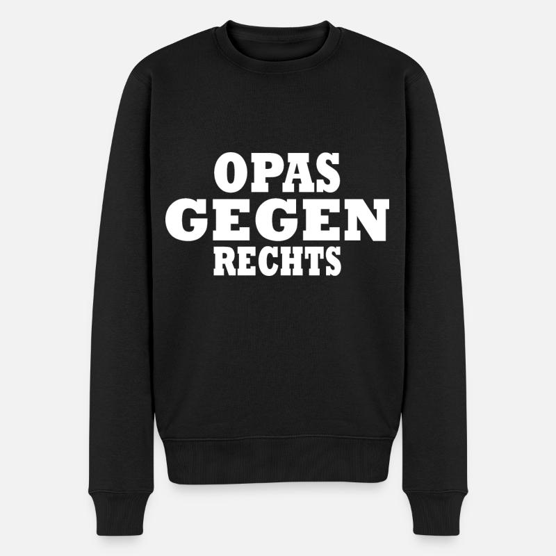 Opas gegen rechts - Männer Premium Bio Pullover - Schwarz