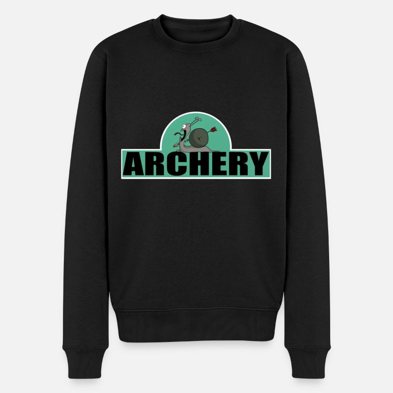 Bogenschießen Bogenschütze Cartoon lustige Bilder - Männer Premium Bio Pullover - Schwarz
