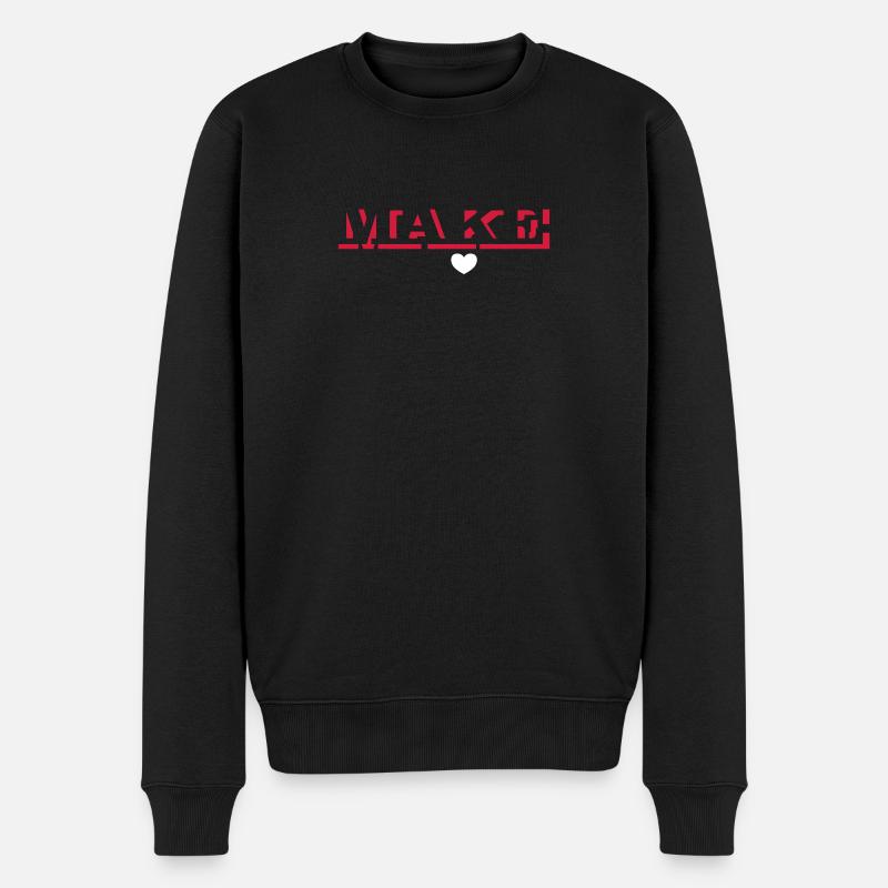 make (1c) - Männer Premium Bio Pullover - Schwarz