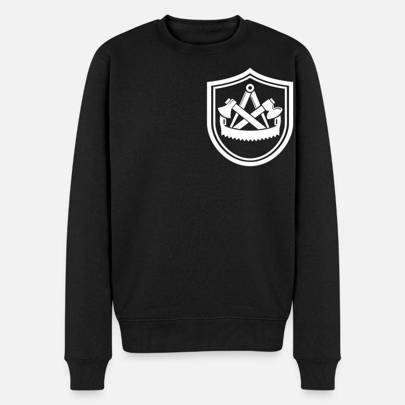 Zimmermann Zimmerer Zunftzeichen Wappen Schild - Männer Premium Bio Pullover - Schwarz