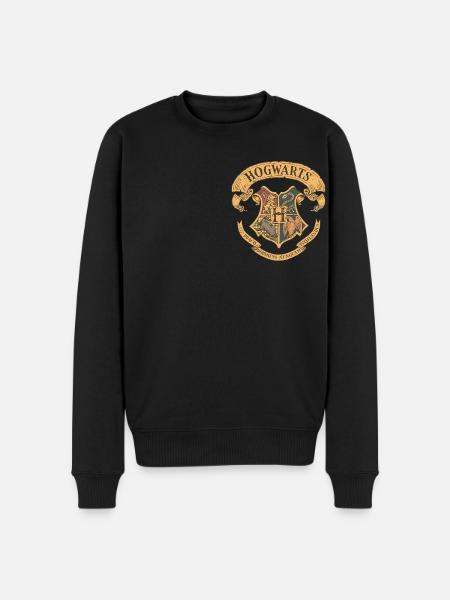 Harry Potter Hogwarts Coat of Arms small - Men's Premium Organic Jumper - black