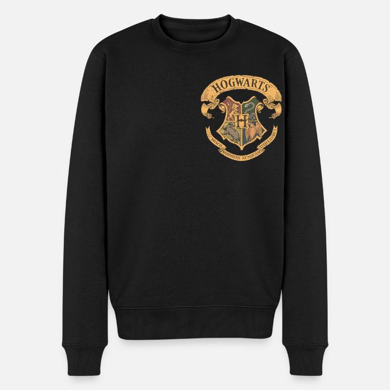 Harry Potter Hogwarts kleines Wappen - Männer Premium Bio Pullover - Schwarz