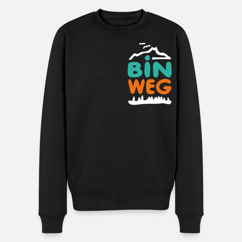 Bin weg (weiss) - Männer Premium Bio Pullover - Schwarz