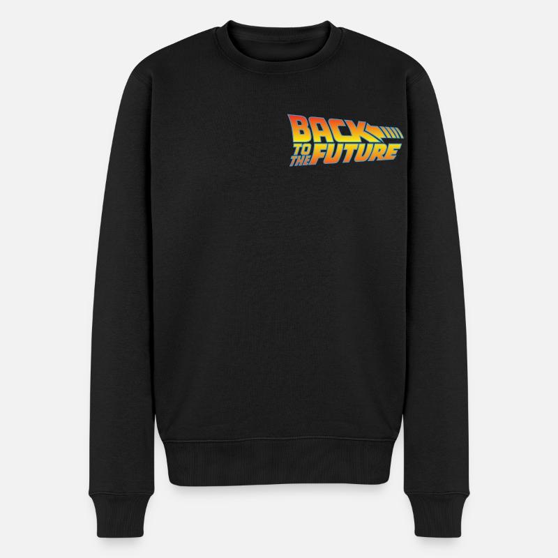 Zurück In Die Zukunft Logo - Männer Premium Bio Pullover - Schwarz