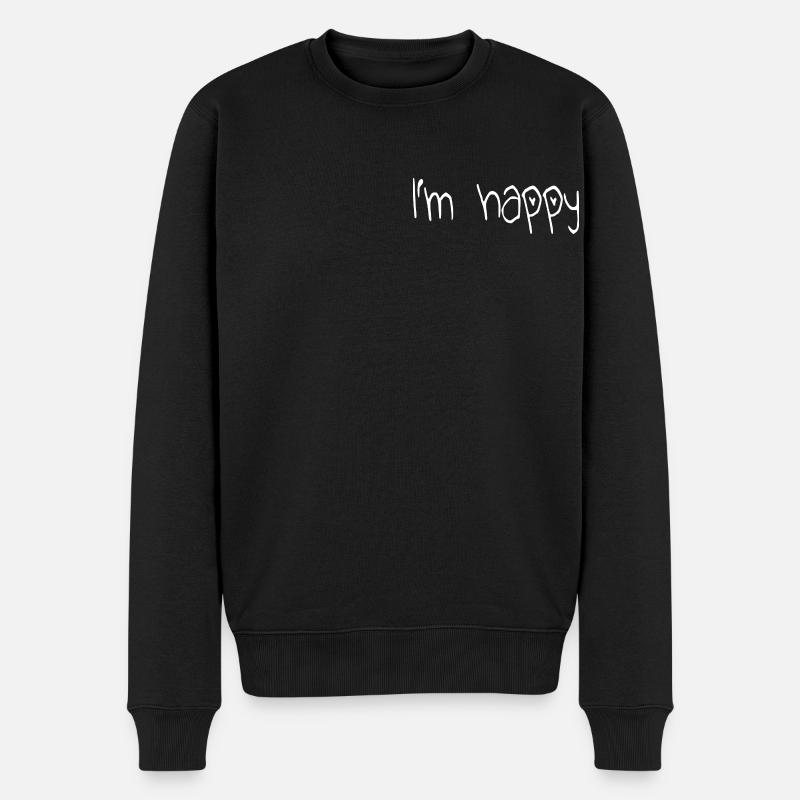Je suis heureux - Pull Premium bio Homme - noir
