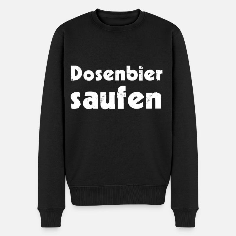 Dosenbier saufen - Männer Premium Bio Pullover - Schwarz