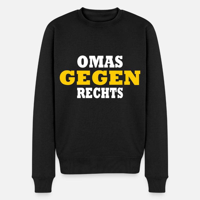 Omas gegen rechts - Männer Premium Bio Pullover - Schwarz