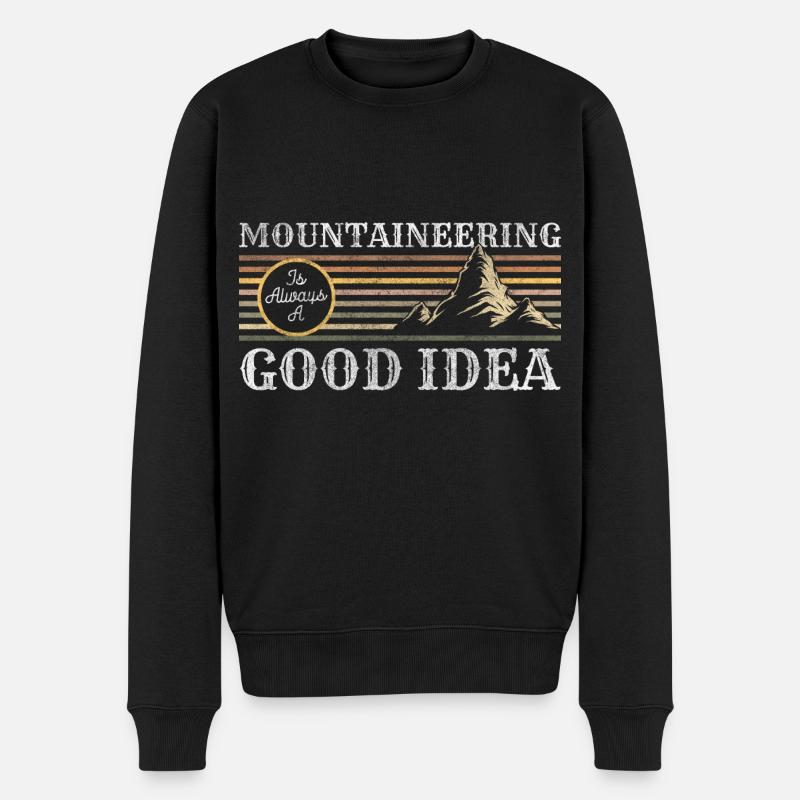 Bergsteiger Gipfel Hobby Seil - Männer Premium Bio Pullover - Schwarz