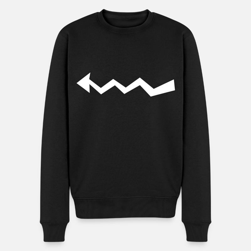 Pfeil Zeiger - Männer Premium Bio Pullover - Schwarz