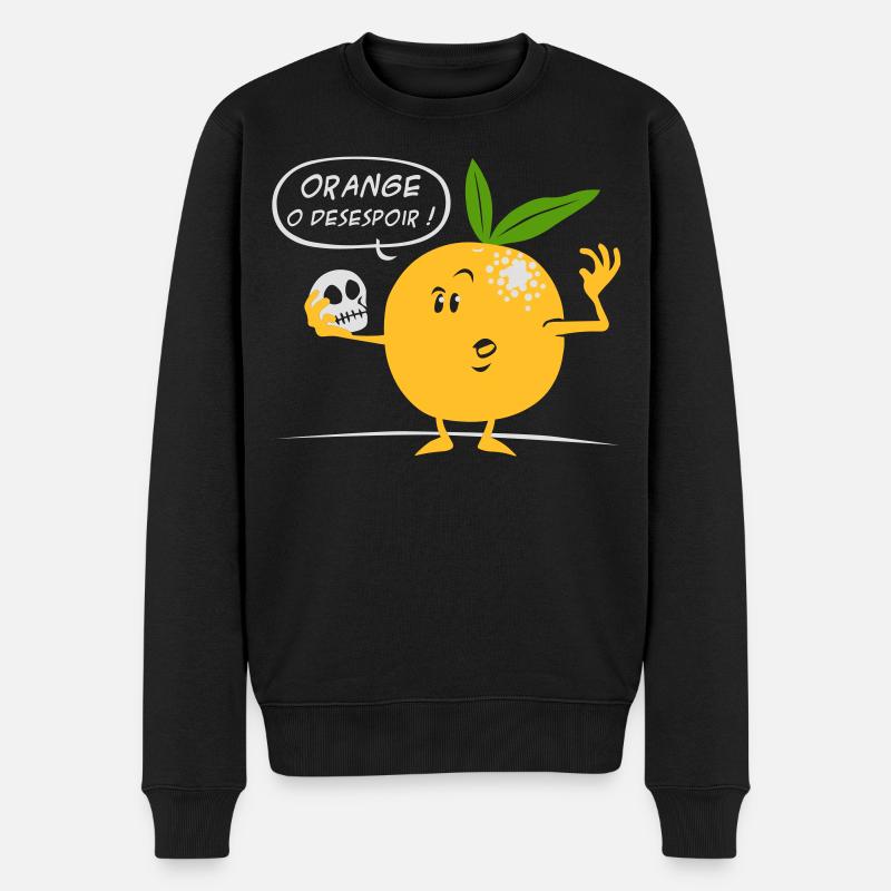 Orange o desespoir - Pull Premium bio Homme - noir