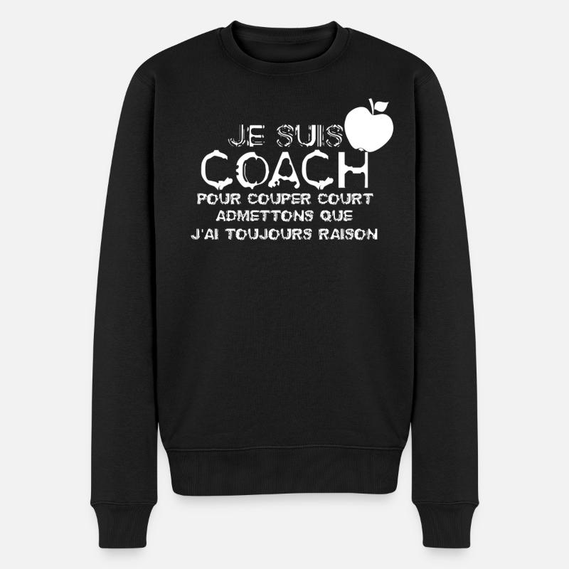 Je suis Coach - Pull Premium bio Homme - noir