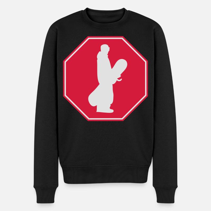 Snowboard Logo - Männer Premium Bio Pullover - Schwarz
