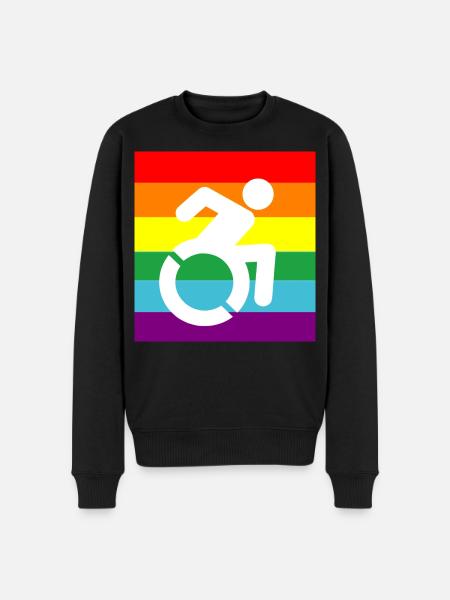Behinderte, Schwule, Rollstuhl, Pride, LGBTQ # - Männer Premium Bio Pullover - Schwarz