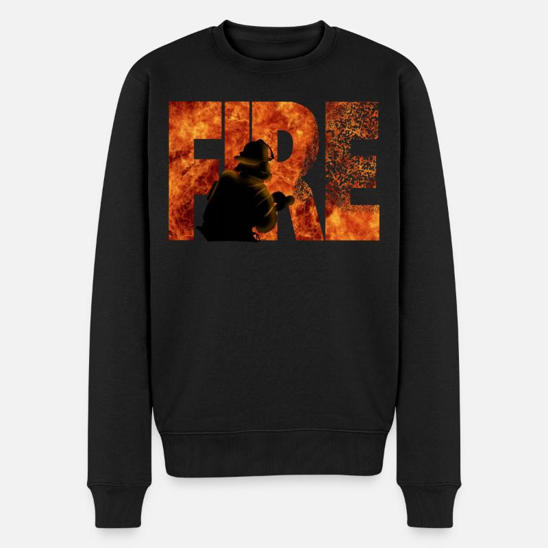 Feuerwehr - Männer Premium Bio Pullover - Schwarz
