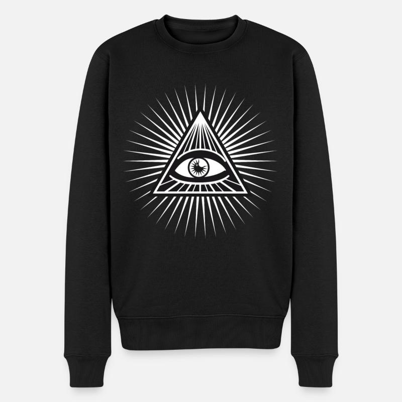 illuminati sehendes Auge erleuchtet fun cool love - Männer Premium Bio Pullover - Schwarz