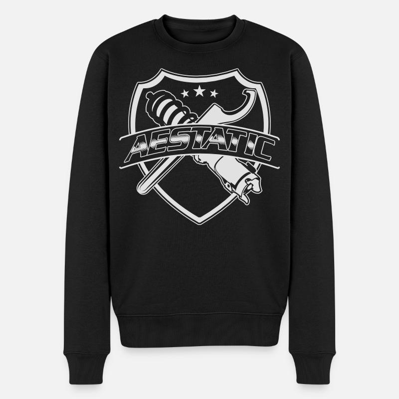 Aestatic, Static Tuner Design - Männer Premium Bio Pullover - Schwarz