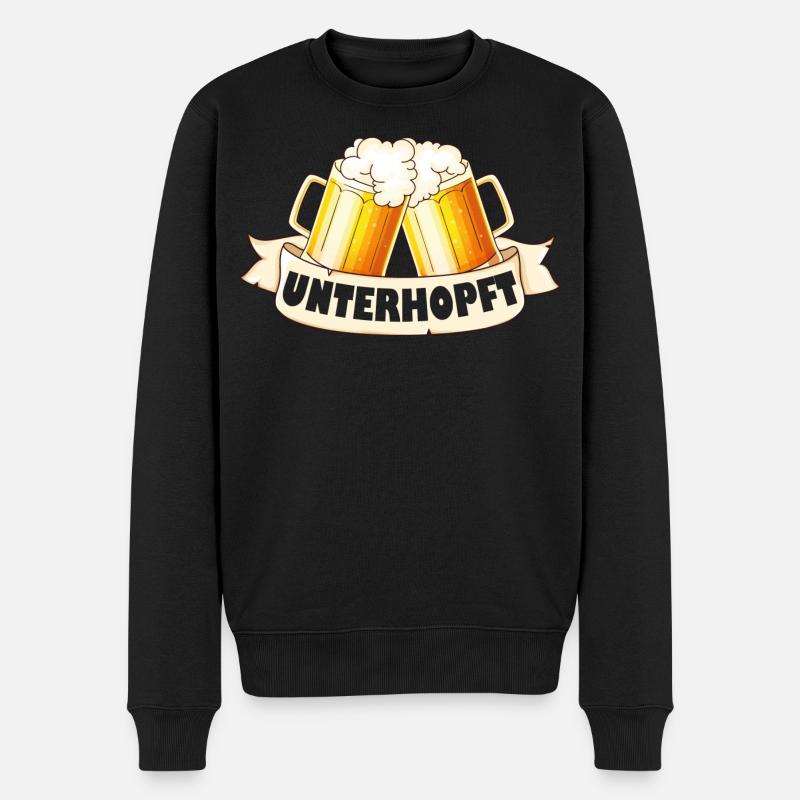 Unterhopft - Männer Premium Bio Pullover - Schwarz