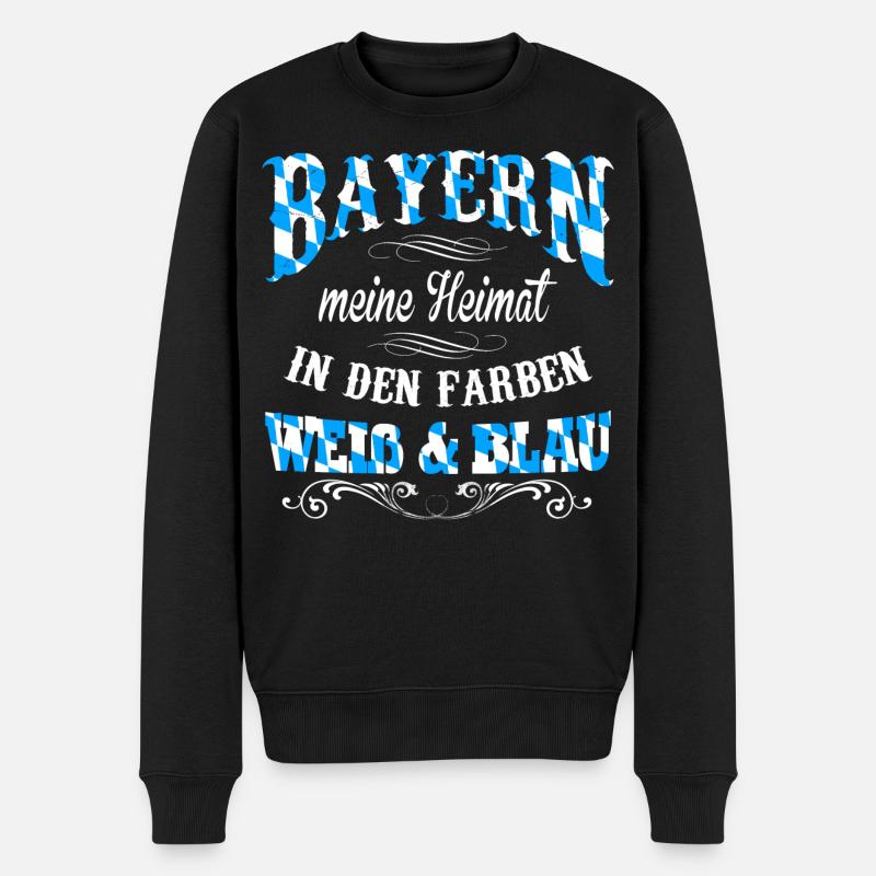 Bayern - Meine Heimat - Männer Premium Bio Pullover - Schwarz