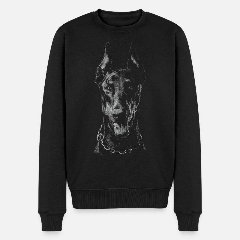 Dobermann - Männer Premium Bio Pullover - Schwarz