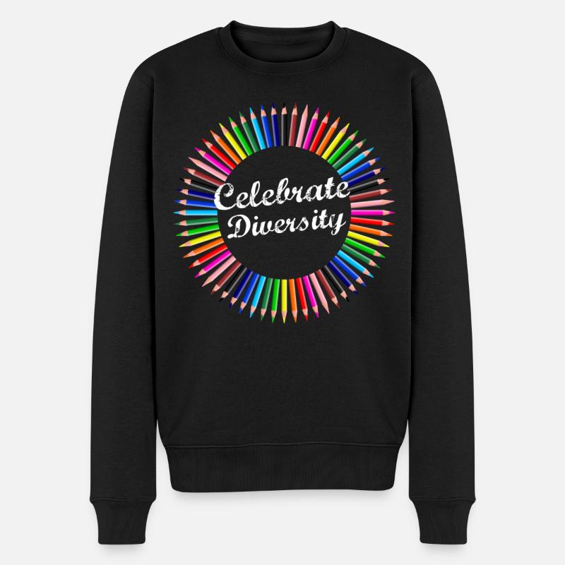 diversity vielfalt bunt stifte kreis tolerant nonb - Männer Premium Bio Pullover - Schwarz