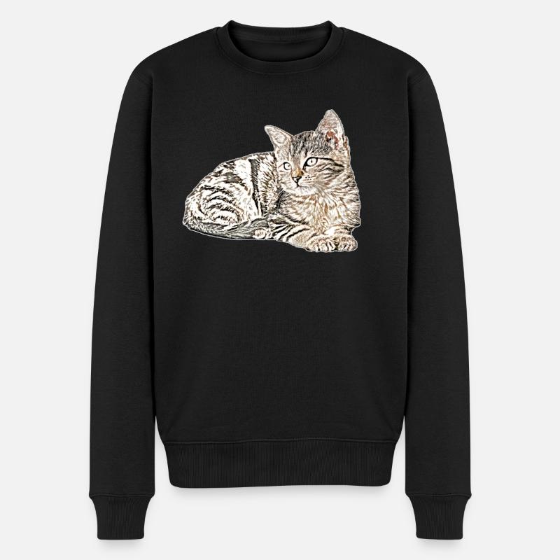 Süsse katze - Männer Premium Bio Pullover - Schwarz