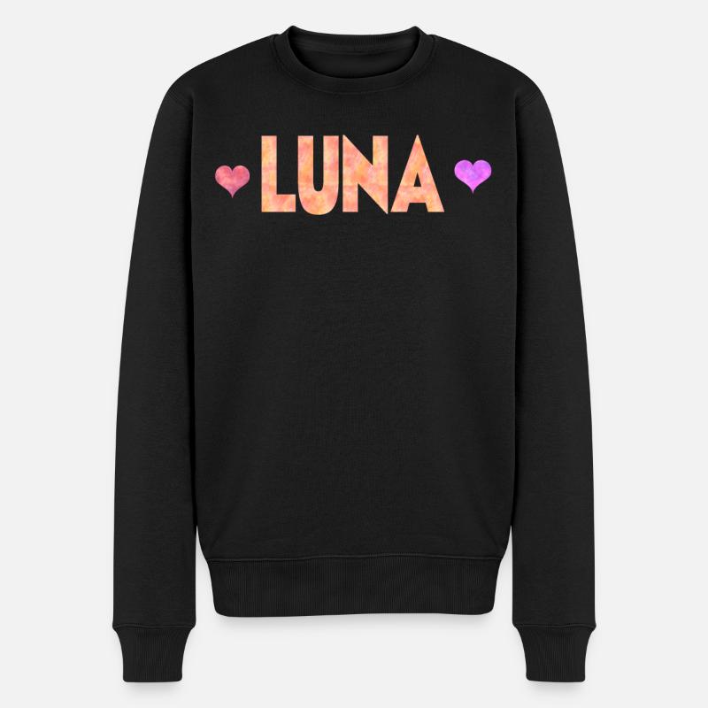 Luna - Männer Premium Bio Pullover - Schwarz