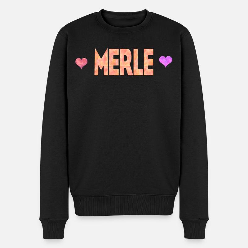 Merle - Männer Premium Bio Pullover - Schwarz