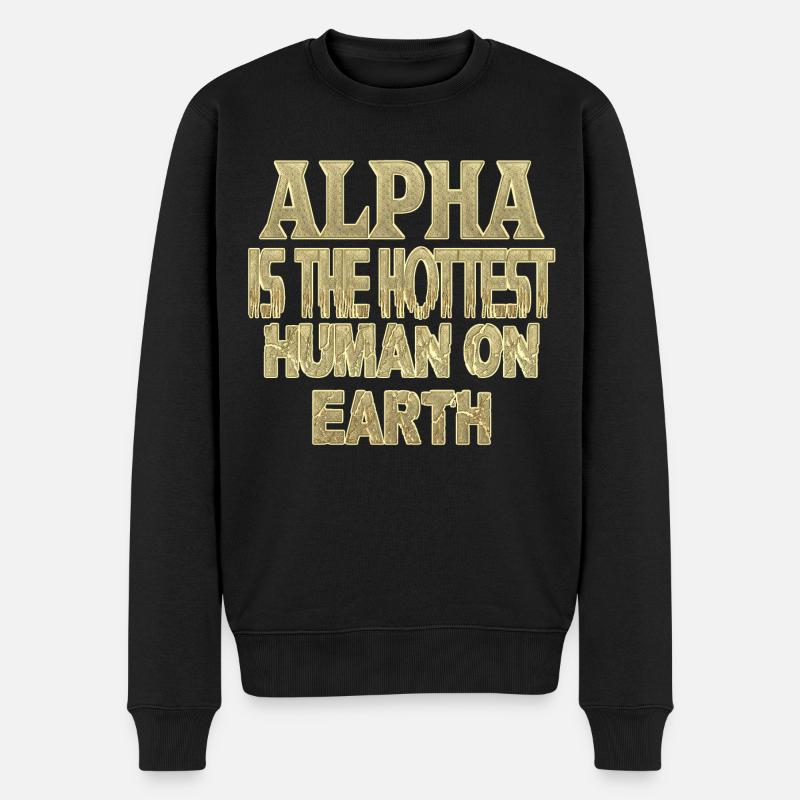 Alpha - Männer Premium Bio Pullover - Schwarz