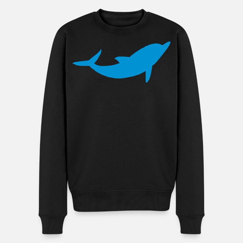 Delphin - Männer Premium Bio Pullover - Schwarz
