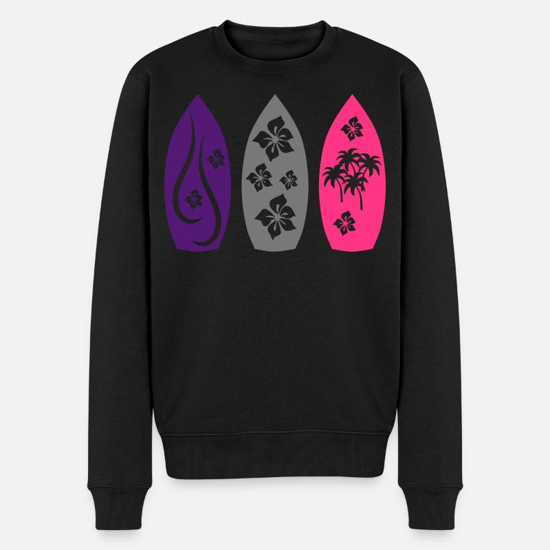 Surfboard - Männer Premium Bio Pullover - Schwarz