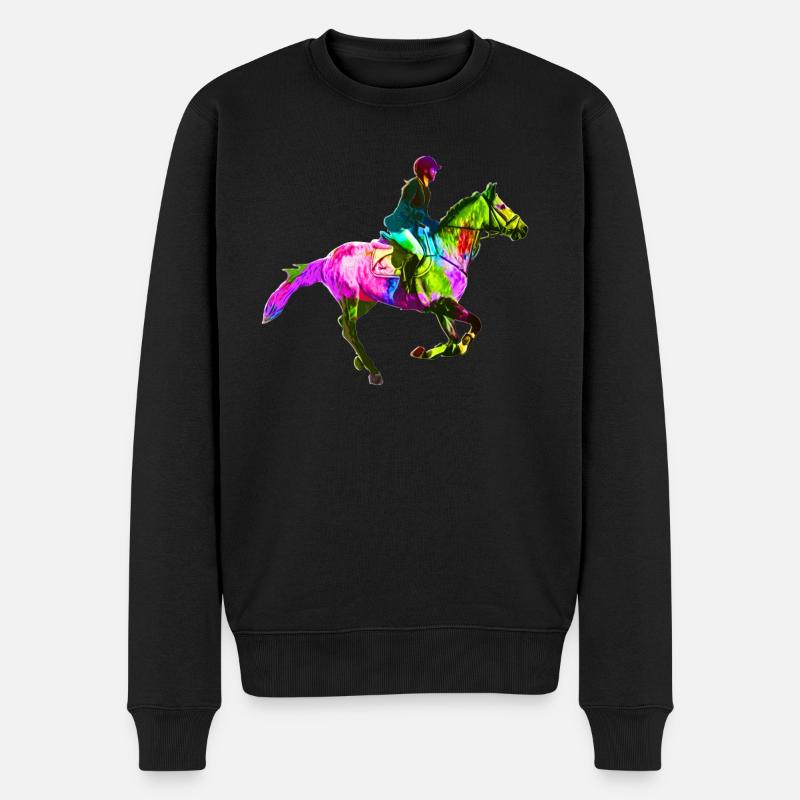 Cavalière colorée - Pull Premium bio Homme - noir
