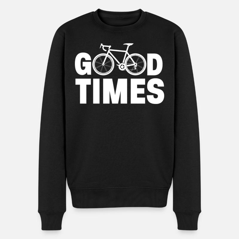 Radfahren - Gute Zeiten - Männer Premium Bio Pullover - Schwarz