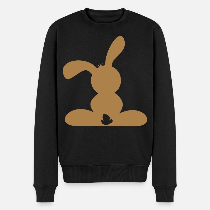 Hase - Männer Premium Bio Pullover - Schwarz