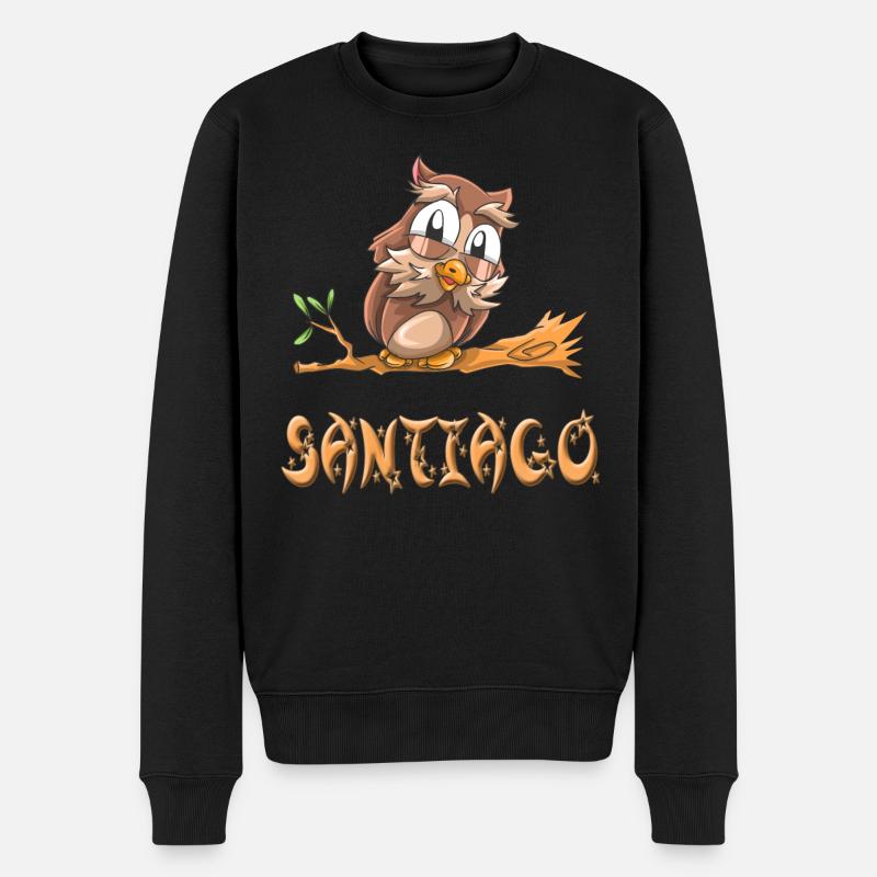 Owl Santiago - Pull Premium bio Homme - noir
