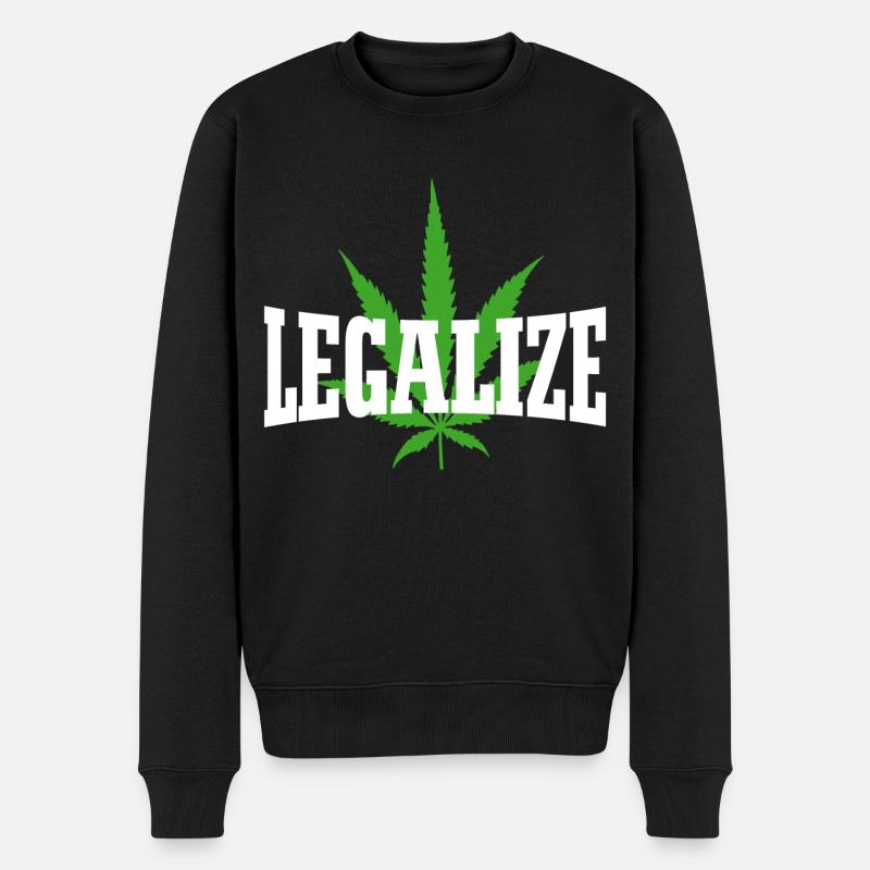 Legalize - Männer Premium Bio Pullover - Schwarz