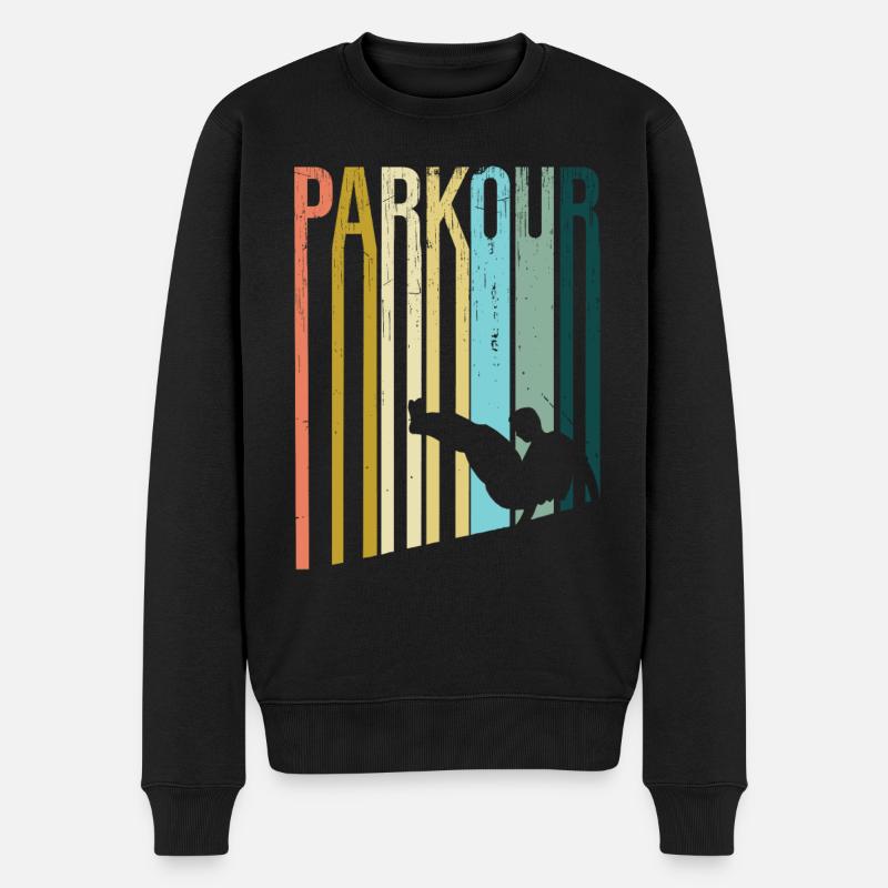 Parkour Rétro - Pull Premium bio Homme - noir